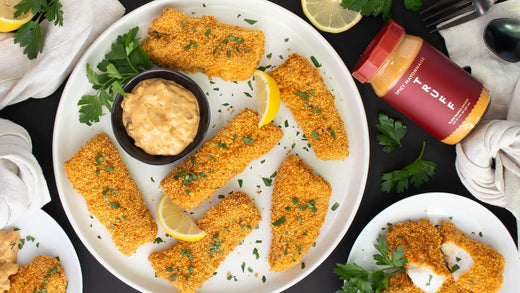 Crispy Baked Fish Sticks with Spicy TRUFF Tartare Sauce